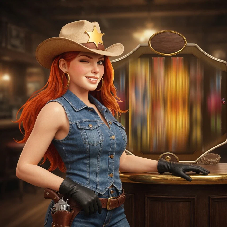 The bounty queen beside the dark-wood reel frame of Wild Bounty Queen 2048